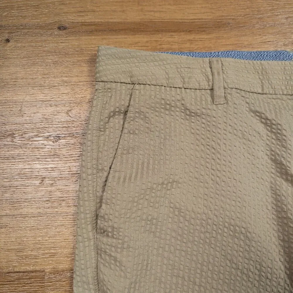 Bonobos Golf Seersucker Chino Pants Mens 32x34 Beige Slim Fit Lightweight